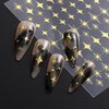 Vezocim Gold Nail Art Stickers, Sun Moon Stars Heart Line Flower Nail Self-Adhesive Sticker Design, 3D Gold Nail Transfer Decals for Women Girls Manicure Charms Decorations, DIY Nail Art Decal