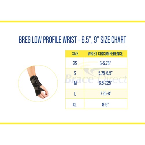 Breg Low Profile Wrist Brace 9” (Left Hand, Small)