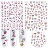 4 Sheets 3D Cartoon Nail Art Stickers Self-Adhesive Nail Art Supplies Kawaii Cute Nail Stickers Pink Bear Cat Designer Nail Charms Cute Nail Decals for Women Girls DIY Manicure Nail Decoration
