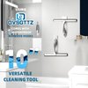 OVSGTTZ Shower Squeegee for Glass Door with 3 Adhesive Hook, Stainless Steel Glass Cleaning Squeegee for Bathroom & Household Window, Mirrors, Tiles and Car, 10 Inches, Clear, Silver