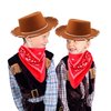 SGBETTER 4 Pack Kids Cowboy Hat with 4 pieces Bandana Set Felt Cowboy Hat for Boys Grils Western Theme Birthday Party Costume Dress up (Brown)
