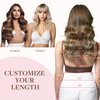 GOO GOO Wire Hair Extensions Human Hair, 3/8/613 Walnut Brown with Ash Brown and Bleach Blonde Balayage 14inch 75g, Invisible Wire Hair Extensions with Transparent, Seamless Fish Line Hairpiece