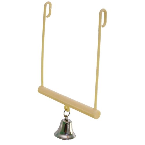 Bonka Bird Toys 6514 Small Hook Swing Durable Plastic Construction with Bell Parrotlet Lovebirds and Similar