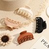 DEEKA 4 PCS Double Row Teeth Hair Claw Clips 2.5" Medium Hair Clips for Thin Hair Small Matte Clips Short Fine Hair Accessories for Women and Girls -Black Brown