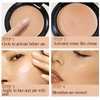 Apooliy Powder Foundation,Long Wear Full Coverage Foundation with Sponge,Flawess Demi-Matte Finish,Brighten Correcting Color