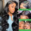 Cikana 30 Inch Body Wave 13x6 Lace Front Wigs 180% Density Transparent Lace Frontal Wigs Pre Plucked Bleached Knots Body Wave Wigs Human Hair for Women Glueless 13x6 Lace Front Wigs Natural Hairline