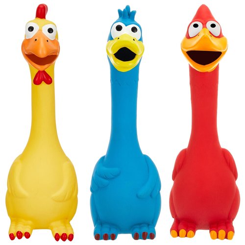 Hungdao 3 Pcs Horse Toys Latex Squeaky Chicken Toy Squeak Turkey Toy for Play Fake Screaming Chicken Toys Chicken Dog Toy for Horses Reduce Separation Anxiety Noise Maker Squeaker Funny Prank