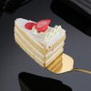 Mengbaobao 10x Cake Server Pie Holder Transfer Triangular Spade Spatula Serrated Edge - Gold