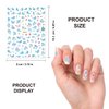 Konsait Nail Stickers Decals (1200 Designs), Self Adhesive 3D Nail Art Stickers Rainbow Diamond Nail Tips Decorations Manicure Decor for Kids Girls Birthday Party Favor Nail Salon Gift