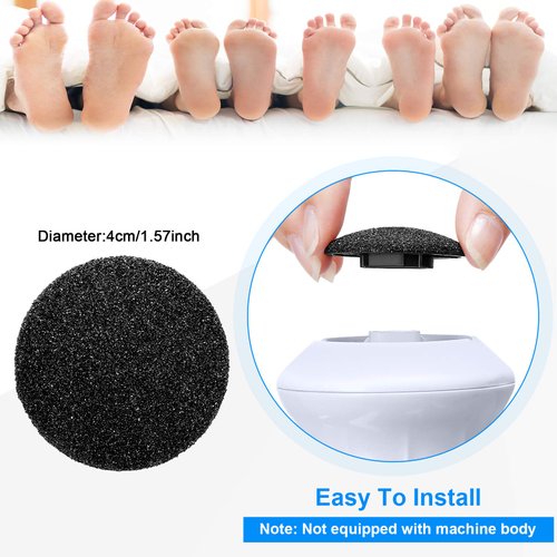 20 Pieces Regular Coarse Replacement Pads for Portable Electric Foot Grinder Foot File Refills Vacuum Adsorption Electric Callus Remover Hard Skin Grind Head for Cracked Heels Dead Skin (Black)