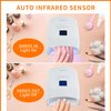 48w UV LED Nail Lamp Nail Dryer, Gel Nail Light Rechargeable Nail Lamp with Timer Setting, UV Gel Nail Lamp for Gel Nails, with Automatic Sensor & Professional Portable Handle Nail Curing Lamp