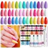 SAVILAND Dip Powder Nail Kit Starter: 20 Colors Clear Pink Rainbow Dipping Powder Set Castor Oil VE Dip Powder Liquid Set with Dip Base & Top Activator Brush Saver French Nail Art Manicure DIY Home