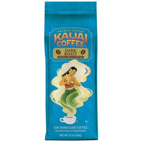 Kauai Coffee Koloa Estate Dark Roast - Whole Bean Coffee, 10 oz Package