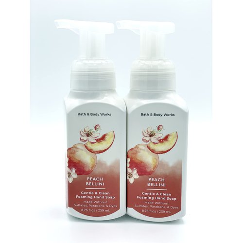 Bath and Body Works Gentle & Clean Foaming Hand Soap, 8.75 fl. oz. (Peach Bellini, 2-Pack)