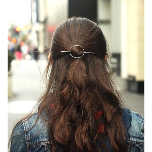 Leiothrix Vintage Alloy Silver Circle Hair Clip for Women and Girls on any Occasion