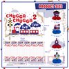 LXlucktim Chugga Chugga Two Two Party Decorations, 133 Pcs Ttrain Second 2nd Birthday Party Supplies for Boys Baby - Banner, Cake Toppers, Balloons, Tablecloth, Centerpieces, Crown, Poster