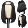 UDesire U Part Human Hair Wig Straight Bob Wig Human Hair For Black Women 10inch Brazilian Remy Hair Short Bob Human Hair Wigs Clip in U Part Wig Hair Extensions Natural Black Color