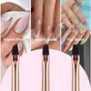 Nail Brushes for Nail Art - 3Pcs Nail Art Brush Set with Flat/Oval/Fine Angled Gel Brush, Nail Extension Tool for Professional DIY Home Salon(Clear Pink)