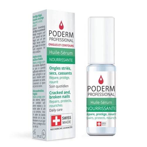 PODERM - NAIL HARDENER AND STRENGTHENER | Repairs cracked, split, and broken nails with plant-based treatment | Professional foot and hand care | Easy & fast | Swiss Made