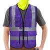 A-SAFETY High Visibility Mesh Safety Reflective Vest with Pockets and Zipper,Hi Viz Work Vest for Men Women (Purple Mesh XL)