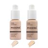 2 Pcs Liquid Foundation 101 and 102 with Kabuki Foundation Brush Flat Top,Full Coverage Foundation Makeup Set,30ml 24HR Matte Oil Control Concealer(Porcelain & Nude)