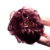 Bella Hair 100% Human Hair Scrunchies Messy Bun Hair Piece for Women Wavy Curly Up-Do Chignon Extensions (#99J Red Wine/#118 Burgundy)