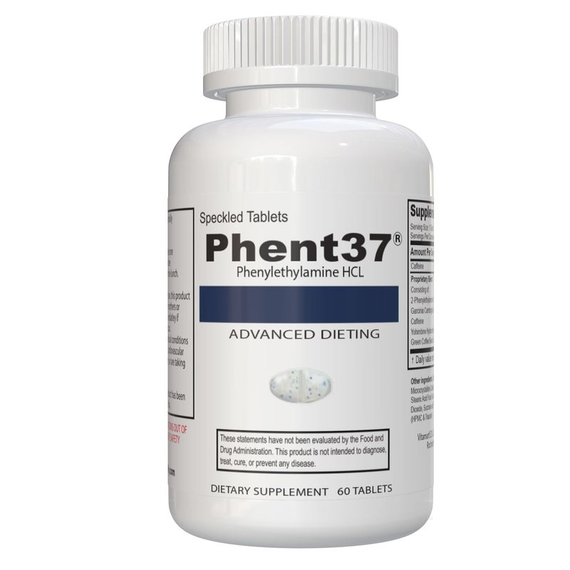 Phent37 (1 Bottle - 60 Tablets) phenylethylamine HCL - Advanced Dieting | Speckled Tablets - Diet...