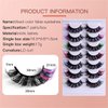 FEITA Colored Lashes 20mm Strip False Eyelashes Kit with Color Fluffy 8D Thick Volume Lash Tint Curly Rainbow Fake Eye Lashes 7 Pairs Multi Pack