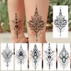 TASROI 32 Sheets Sexy Black Lotus Temporary Tattoos For Women Girls Indian Tribal Lace Tatoo Sticker Neck, Mandala Flower Butterfly Rose Tattoo Temporary Dreamcatcher Elephant Henna Tattoo Kit Adults