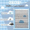 KevKev Lash Clusters 168 Pcs Cluster Lashes DIY Lash Extensions Mixed Styles Individual Lashes Eyelash Clusters Thin Band & Soft False Lashes Wispy Natural Lash Extension Clusters (Breeze, D-8-18mix)