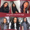 AUOCATTAIL Body Wave Human Hair Pre Plucked With Baby Hair 180% Density Lace Front Wigs 28 Inches Brazilian Virgin Glueless Wide Lace Human Hair Black