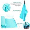 HOEAAS 2 Pack Microfiber Travel Towel, Quick Dry Towel Gym Towels Beach Towel Super Absorbent Compact Lightweight Camping Towel Workout Sports Sweat Towel for Beach, Swim, Yoga, Pool, Backpacking