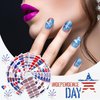SILPECWEE 20 Sheets 4th of July Nail Polish Strips Independence Day Nail Wraps for Women Patriotic American Nail Polish Stickers Self Adhesive Fingernail Manicure Design with Nail File