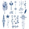 Waterproof Semi Permanent Tattoos - Pack of 6, Temporary Tattoo Kids with Arrow, Stars, Musical Notes, Space, Feathers, Compass Designs, Fake Tattoos