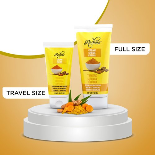 Reshma Beauty Travel Size Turmeric Cream | Face & Body Cream for Normal to Dry Skin | Hydrating and Soothing| TSA Approved |Dye Free, Body Butter| For Daily Use - Cruelty Free