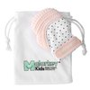 Malarkey Kids Munch Mitt Teething Mitten - The Original Mom-Invented Silicone Teether Mitten with Travel Bag – Pastel Pink