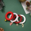 MADISON TYLER Christmas Spiral Hair Ties for Women | Elastic Hair Ties with Jingle Bells Snowflake Colorful Christmas Glove Candy Cane Charm | Holidy Gift 4PCS