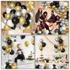 72Pcs Black and Gold Balloons Set, Black White Gold Balloon 12 Inch Silver Metallic Confetti Balloons Party Supplies for Happy New Year Birthday Bridal Shower Wedding Graduations Party Decorations