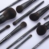 EVRCHGIEA Makeup Brush Sets, 12 PCS Wood Handle Soft Synthetic Fiber Hair Makeup Set,Premium Synthetic Foundation Blending Blush Concealer Eye Shadow Makeup Brush Set (black 12pcs)