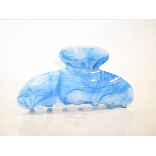 Generic Marbled turquoise blue and white acrylic hair claw clip