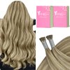 [For School] YoungSee I Tip Hair Extensions Brown Highlight Itips Hair Extensions Human Hair Light Brown and Blonde Itip Extensions 18 Inch Invisible I Tip Human Hair Extensions Silky Straight 60s/50g