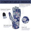 MERTURN Women's Blue Leather Gardening Gloves, Touch Screen Design, Thorn Proof, Durable and Breathable, Suitable for Planting, Digging, Pruning, and More