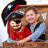 Role Play Hand Puppets Hand Plush Chef Doctor Fireman Pirate Detective Athlete Nurse Worker Hand Puppet Toys Puppets for Kids Storytelling Imaginative Pretend Play Teaching Preschool(Pirate)