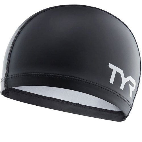 TYR Silicone Comfort Adult Swim Cap - White