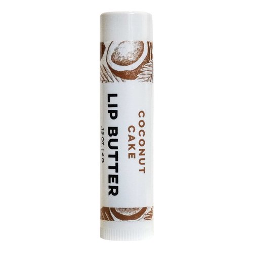 All-Natural Coconut Cake Lip Butter - Organic Cold-Pressed Oils & Beeswax to Soothe & Protect - Lip Balm Handmade in USA by DAYSPA Body Basics