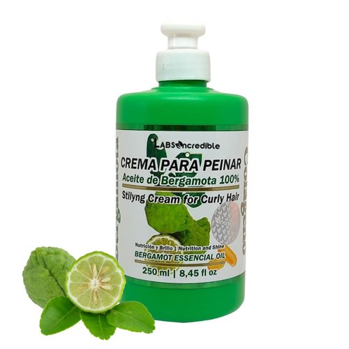 LABS INCREDIBLE Bergamot Oil Styling Cream for Curly Hair – 100% Natural Bergamot Oil – Nutrition & Shine – 250ml (8.45 fl oz)