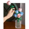 3 Pack - Rose Flower Bouquet Building Block Set for Adults, Mini Flowers Blcoks Building Kits Table Centerpiece Gift for Women, Not Compatible with Logo Botanical Collection (Red)