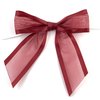 Pre-Tied Burgundy Organza Bows - 4 1/2" Wide, Set of 12, Craft Ribbon Bow, Satin Edge, Wedding Embellishments, Party Favors, Gift Basket, Birthday, Fall Decor, Christmas, Valentine's Day