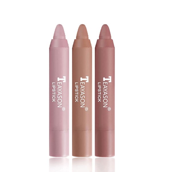 3 Colors Smooth Matte Lipstick Pack Set, Moisture Longwear Color Stick Ultimate Lip Crayon for Makeup Collection - Nourishing Lipstick (Bbb-set)