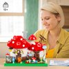 Vziimo Mushroom House Building Set, Creative Mushroom Garden Model Kits for Adults, 1346PCS Micro Bricks Collectible Ideals Gifts for Teens Kids 12+